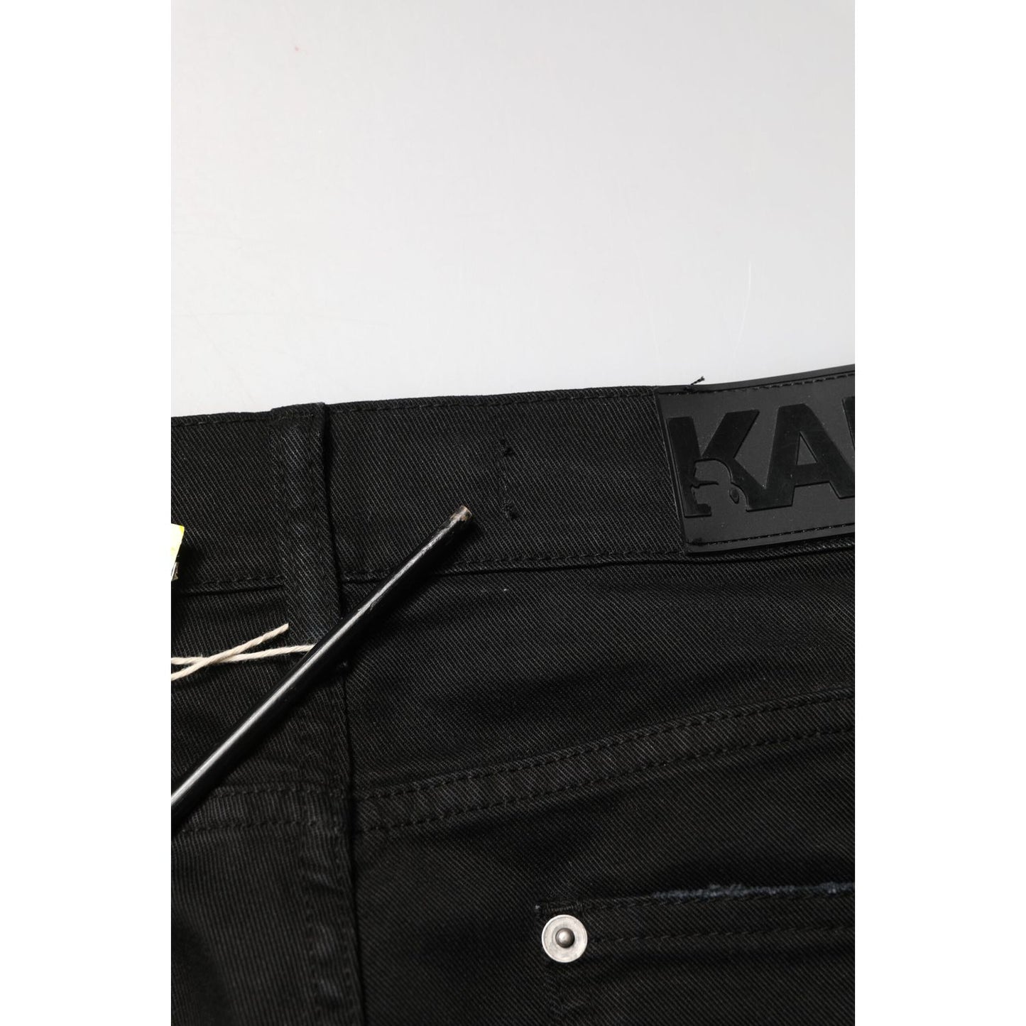 Karl Lagerfeld Black Tattered Men Skinny Denim Trouser Jeans