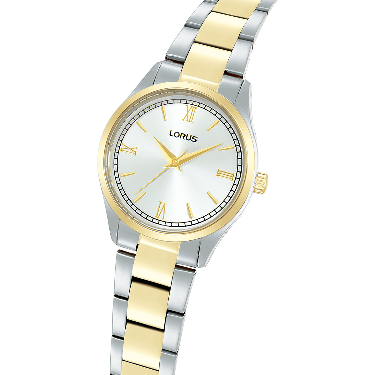 Gold and silver LORUS WATCHES Mod. RG214YX9 with Roman numeral face