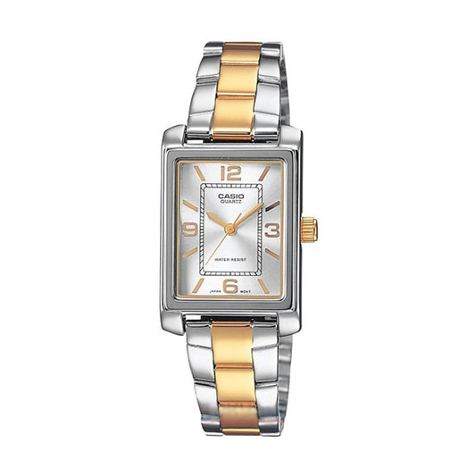CASIO COLLECTION Mod. TANK STEEL&GOLD - ARGENTEE LTP-1234PSG-7AEG