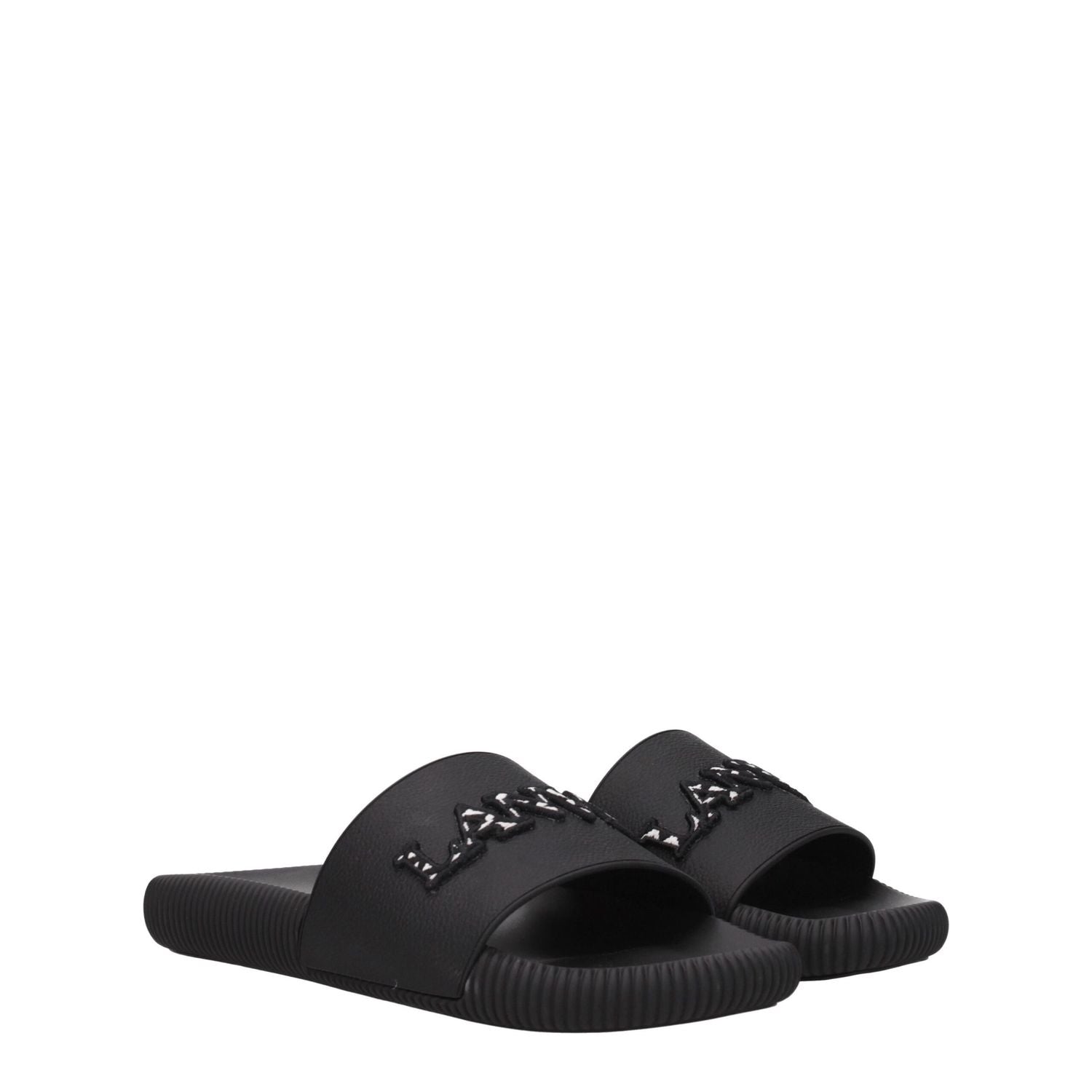 Lanvin Black Cotton Slippers