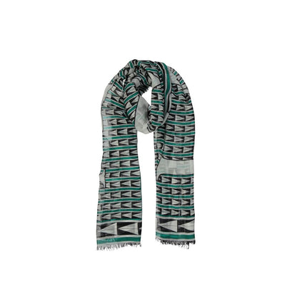 Lanvin Green Wool Scarf with fringe finish, contrast logo detail, 200cm length, 70cm height, suitable for women, made in Italy.