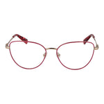 Longchamp Pink Women Glasses Frame in cat eye style with rose metal full-rim. Size 54-16-140, demo lenses, without spring hinge.