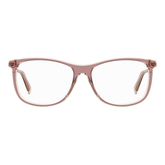 Love Moschino Pink Acetate Frames with 55/15/140mm dimensions, women's eyewear in pink nude color, stylish and elegant design.