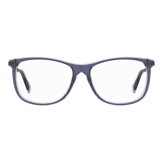 Front view of Love Moschino Purple Acetate Frames, women's glasses with violilac color, size 55/15/140 mm.