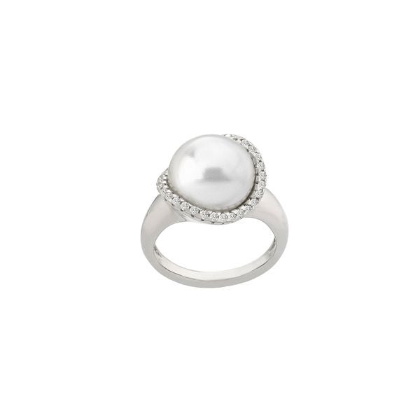 MAJORICA JEWELRY Mod. 15879.01.2.913.010.1 elegant pearl ring with a polished band