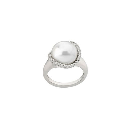 MAJORICA JEWELRY Mod. 15879.01.2.913.010.1 elegant pearl ring with a polished band