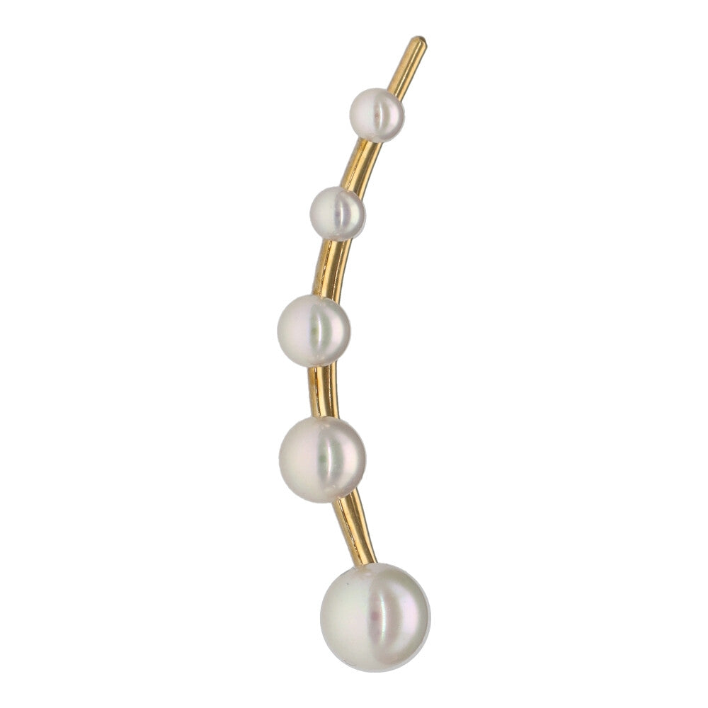 Elegant earring with pearls on gold stem MAJORICA JEWELRY Mod. 16824.01.1.000.010.1 displayed on white backdrop.