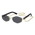 MARC JACOBS MOD. MARC 496_S AIR sunglasses for ladies made of metal with stylish black frames and gold chain accessory.