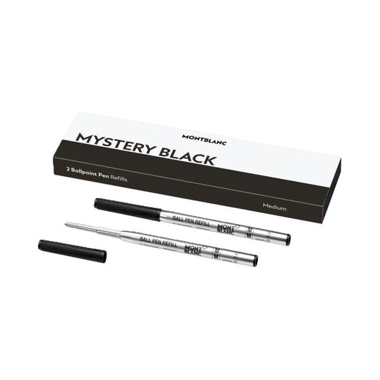MONTBLANC Mod. MISTERY BLACK - BALLPOINT PEN REFILLS - MEDIUM - 2 PCS MB128211