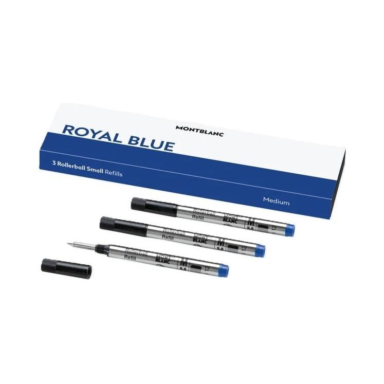 MONTBLANC Mod. ROYAL BLUE - REFILLS ROLLER BALL PEN - SMALL - 3 PCS