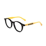 Optical frame MINIONS MOD. MIN22022 in black and yellow acetate, featuring a stylish design for eyewear enthusiasts.