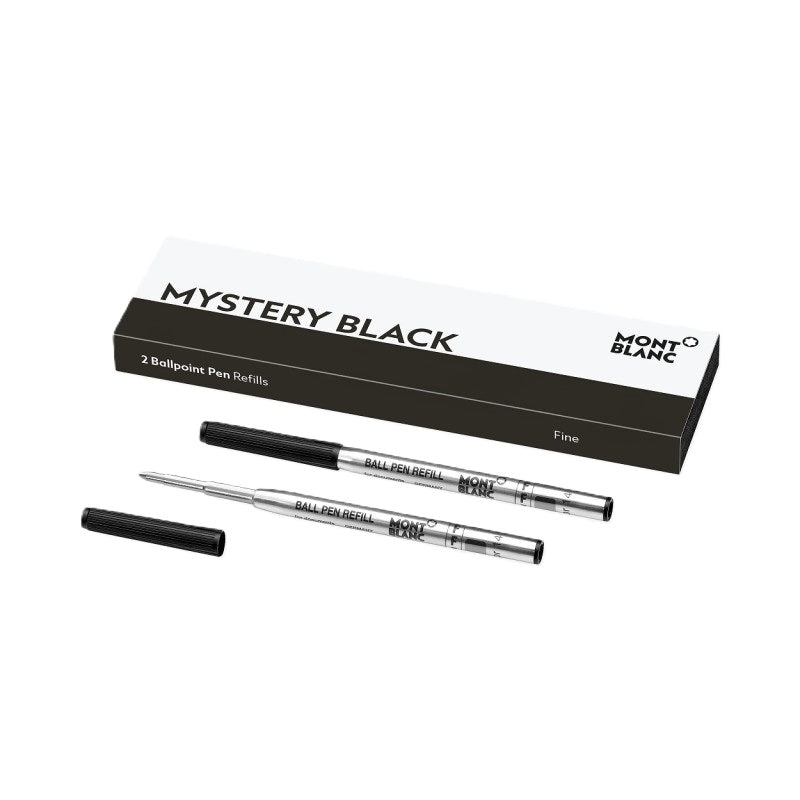 MONTBLANC Mod. MISTERY BLACK - BALLPOINT PEN REFILLS - FINE - 2 PCS 128210