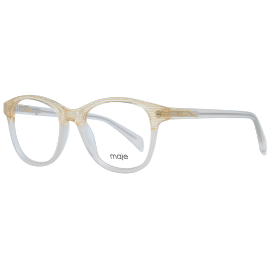 Maje Beige Acetate Glasses (Frames) trapezium full-rim multicolor for women, size 48-18-140, with plastic demo lenses, includes branded case.