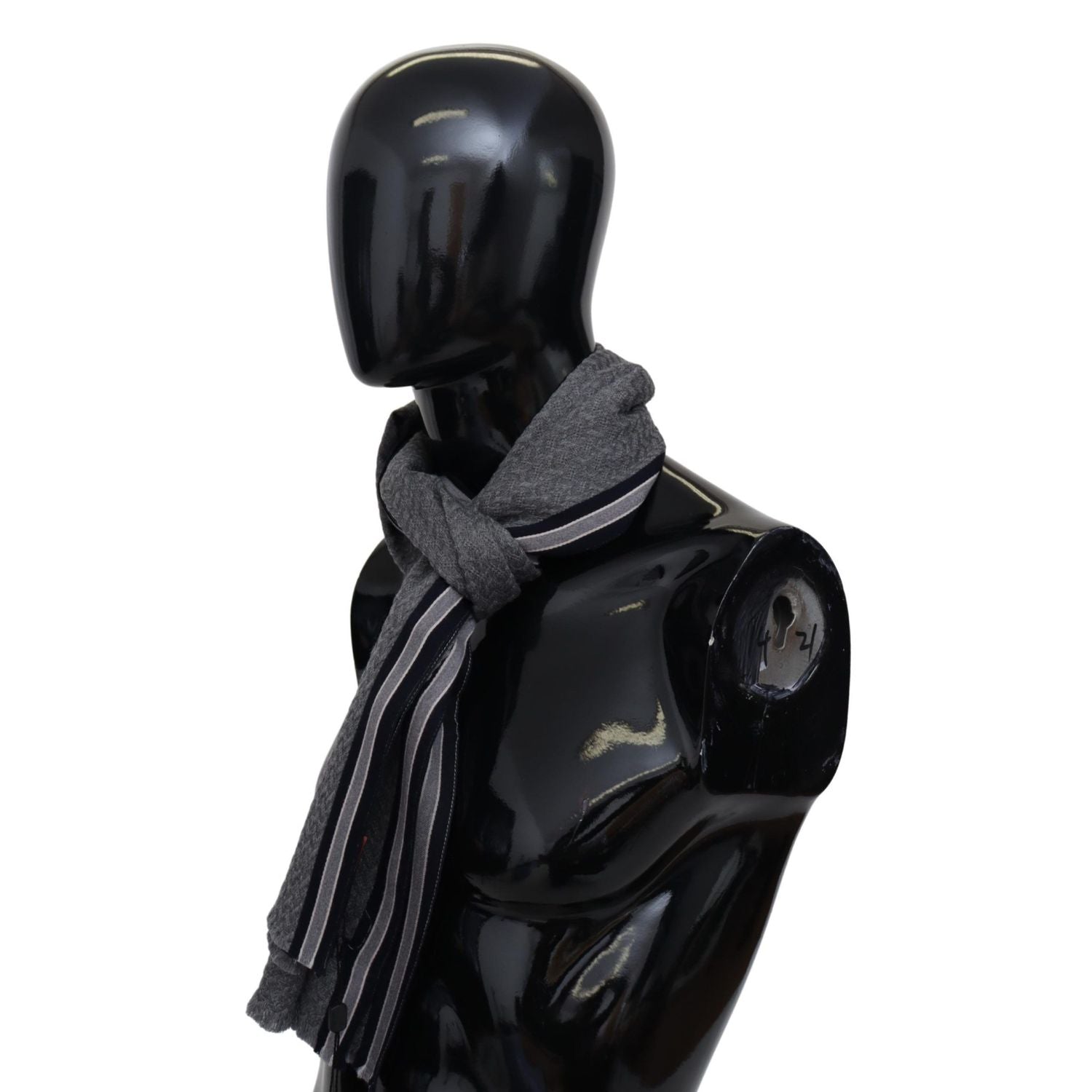 Missoni Gray Stripes Pattern 100% Wool Unisex Neck Wrap Scarf