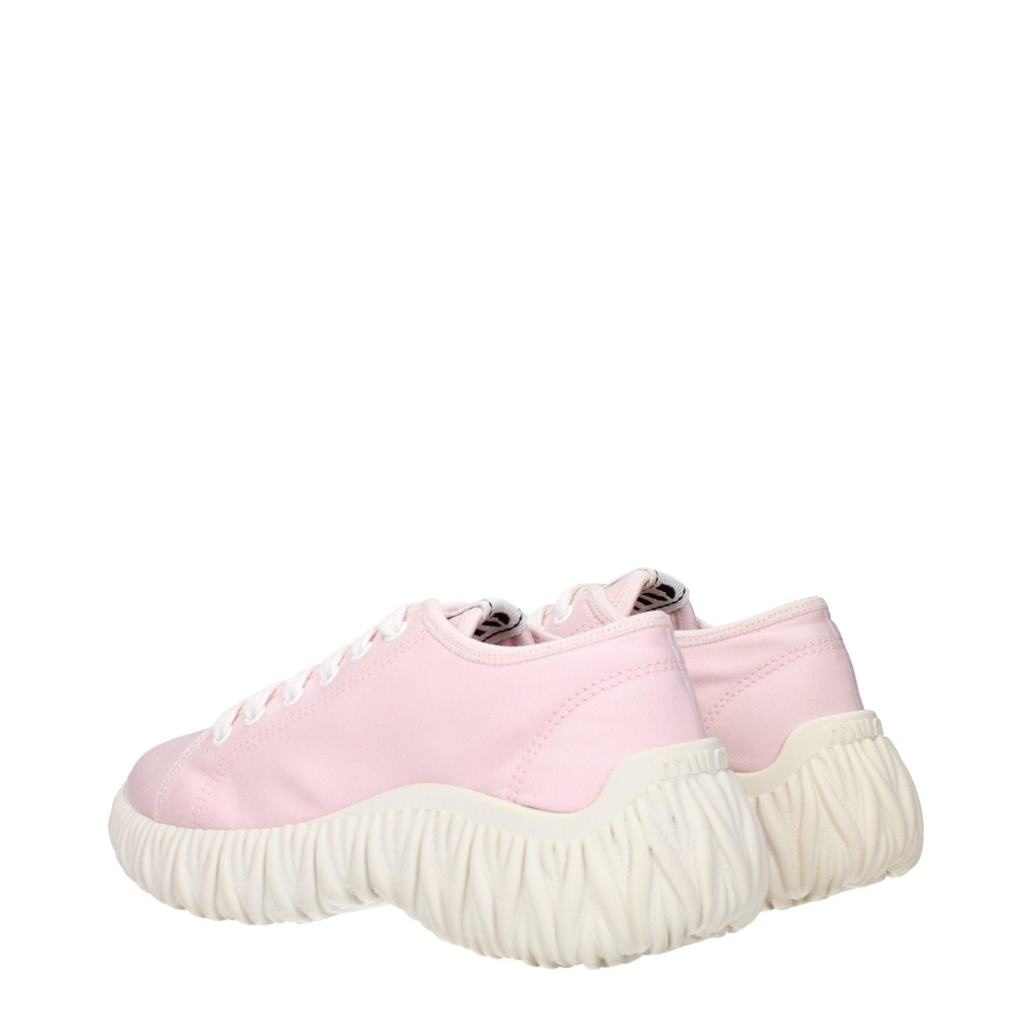 Miu Miu Pink Fabric Low Top Sneakers