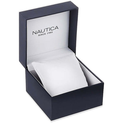NAUTICA Mod. NAPFWF017 official packaging box with pillow insert for watch display.