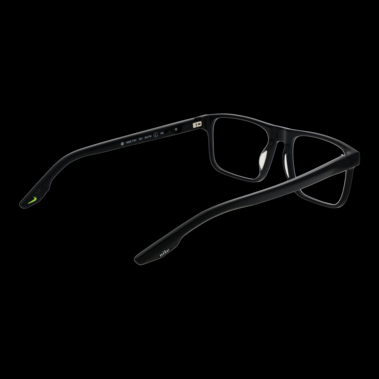 NIKE MOD. NK7161 54001 gent's eyeglasses in black frame with sleek design, ideal for contemporary style.