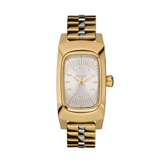 Gold Nixon Watches Mod. A1441-5324 with silver and gold strap, showcasing elegant design and craftsmanship.