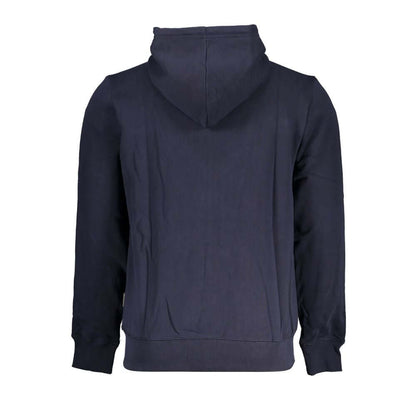 Napapijri Blue Cotton Men Sweater with Hood