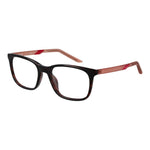 Nike Green Women Glasses Frame in full-rim stainless steel with a rectangle shape, brown frame, and demo lenses. Size 53-18-145.