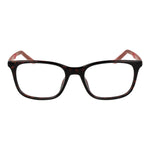 Nike Green Women Glasses Frame with full-rim stainless steel and rectangle style, lenses width 53mm, brown frame, includes branded case