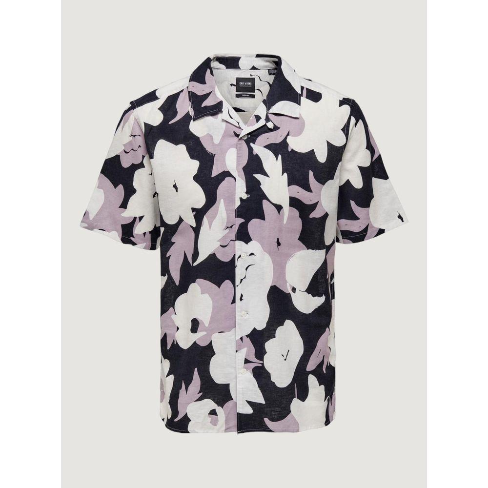 Only & Sons Purple Linen Shortsleeve ON-10275400139-IT48 | L
