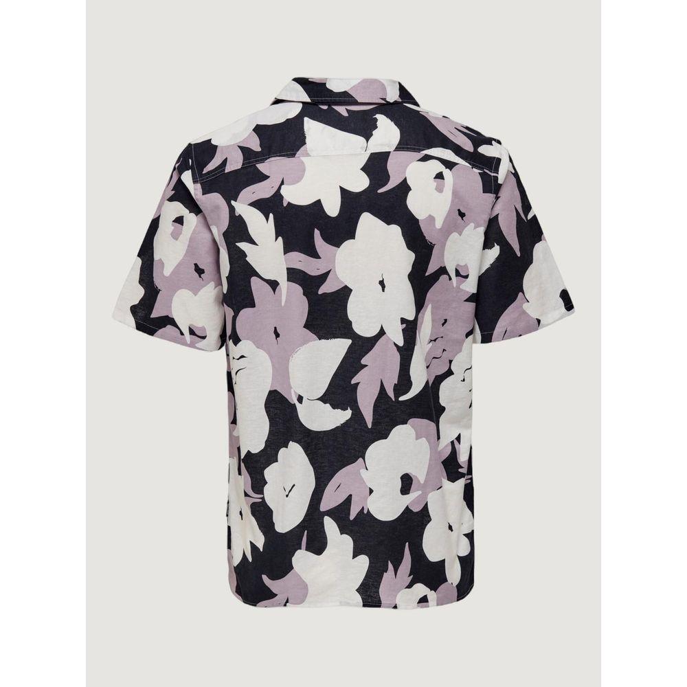Only & Sons Purple Linen Shortsleeve ON-10275400139-IT48 | L