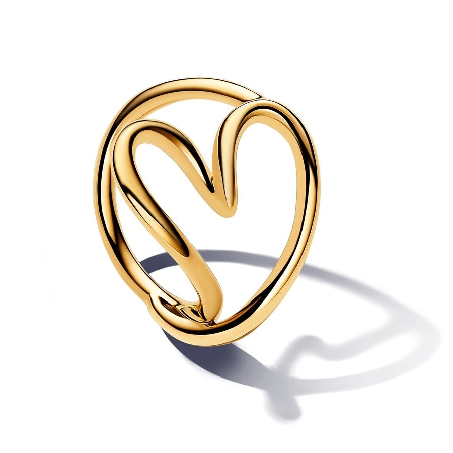 Gold heart-shaped design from PANDORA JEWELRY Mod. 163288C00-54 collection, featuring a modern and artistic style.