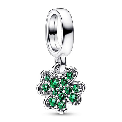 PANDORA JEWELRY Mod. 792751C01 charm featuring green gemstone clover design