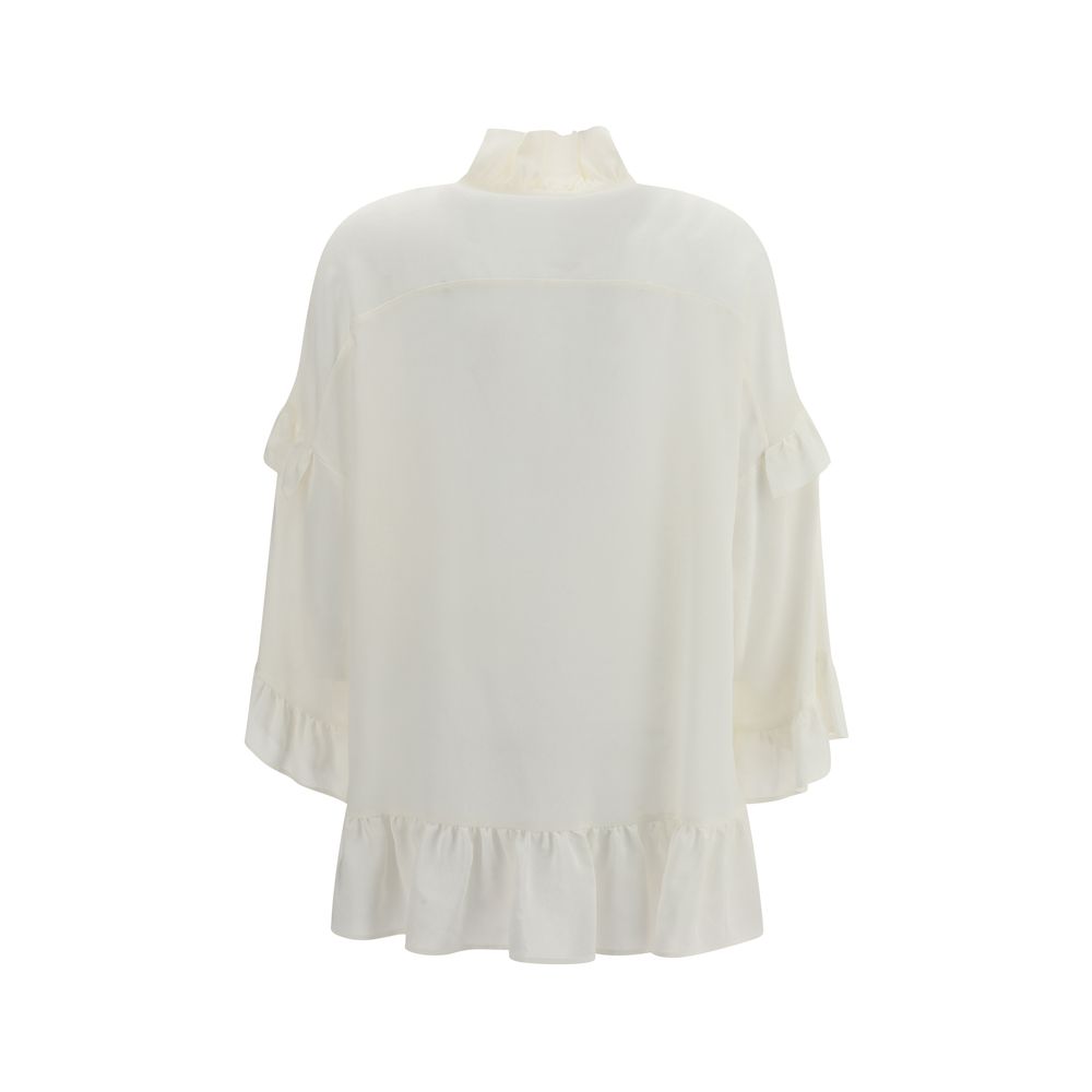P.A.R.O.S.H. Cream Silk Blouse