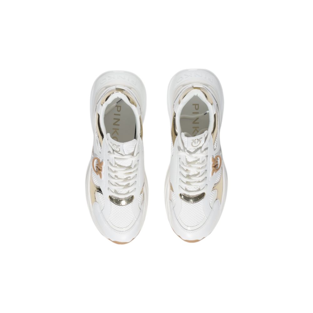 PINKO White Leather Chunky Sneakers