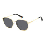 POLAROID MOD. PLD 6214_S_X unisex sunglasses with SS material, featuring stylish black lenses and gold frames for a trendy look.