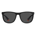 Unisex sunglasses POLAROID MOD. PLD 8049_S JUNIOR with black frames and dark lenses.