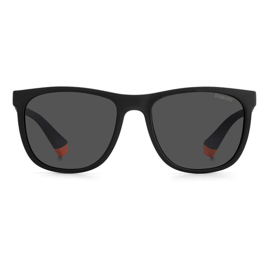 Unisex sunglasses POLAROID MOD. PLD 8049_S JUNIOR with black frames and dark lenses.