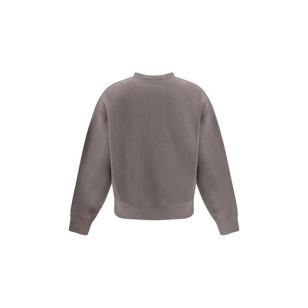 Back view of Palm Angels Brown Cotton Sweatshirt with ribbed cuffs and hem.