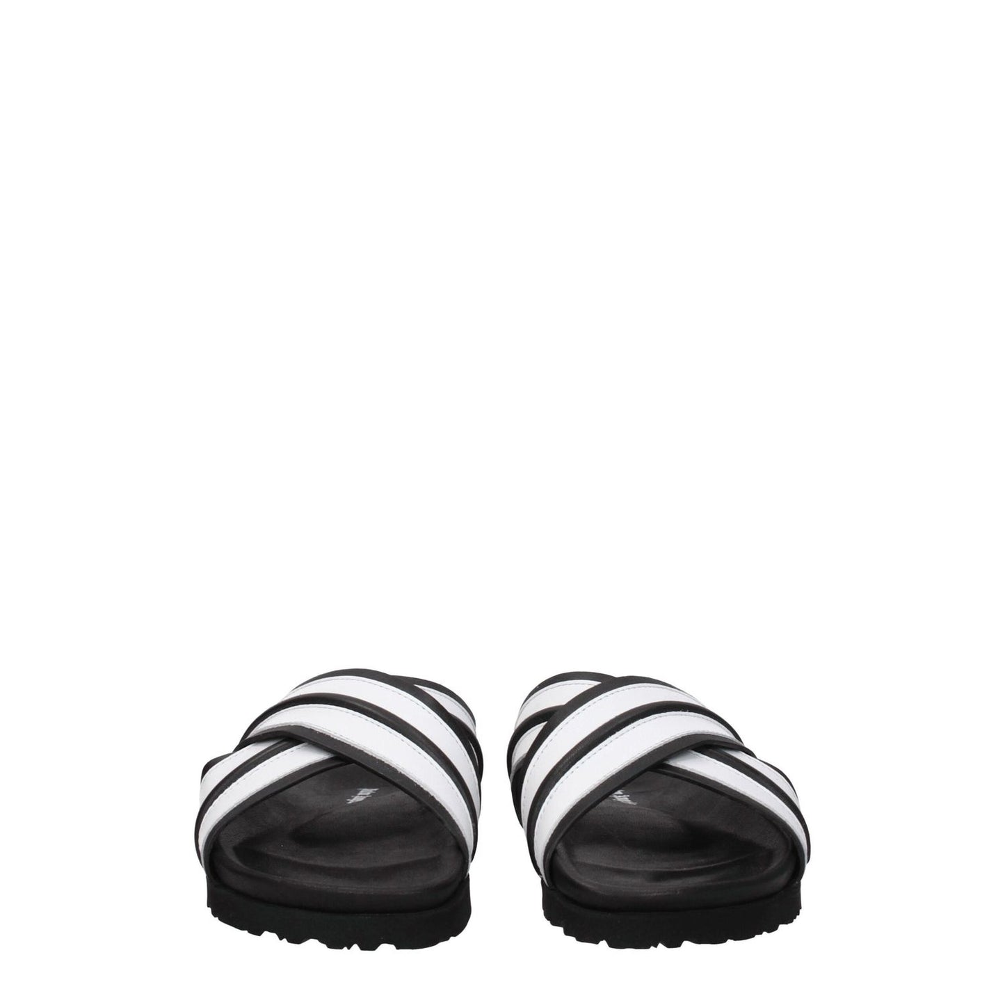 Palm Angels White Leather Slippers