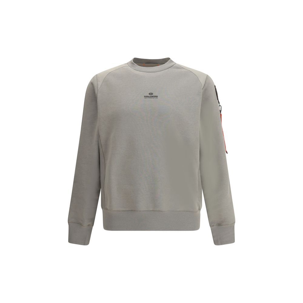 Parajumpers Sabre Basic Sweatshirt in grey with ribbed crew neck, part of the Rescue Fleece line, suitable for AW25 season