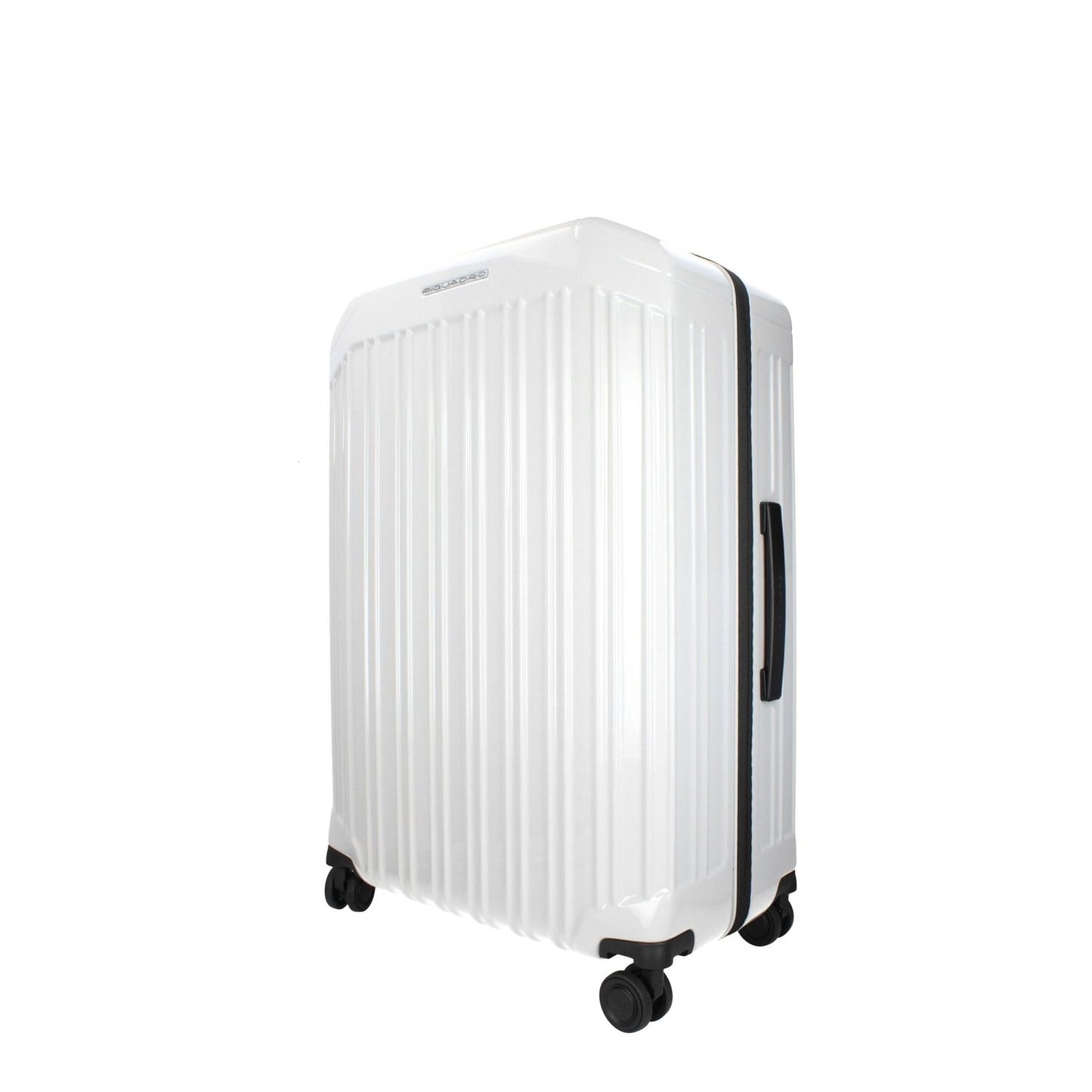 Piquadro Gray Polycarbonate Luggage And Travel with tsa closure, adjustable handle, and vintage effect, large size, 4 wheels.