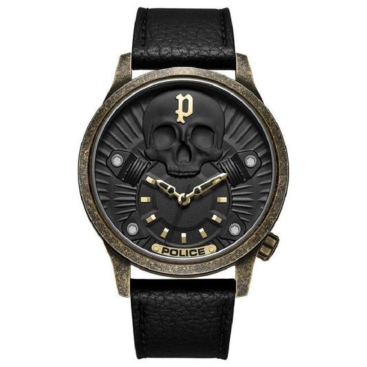Police Police Black Leather Watch POPEWJA2227702AC 1728,Black,Men,New with tags,Police,Watches for Men - Watches