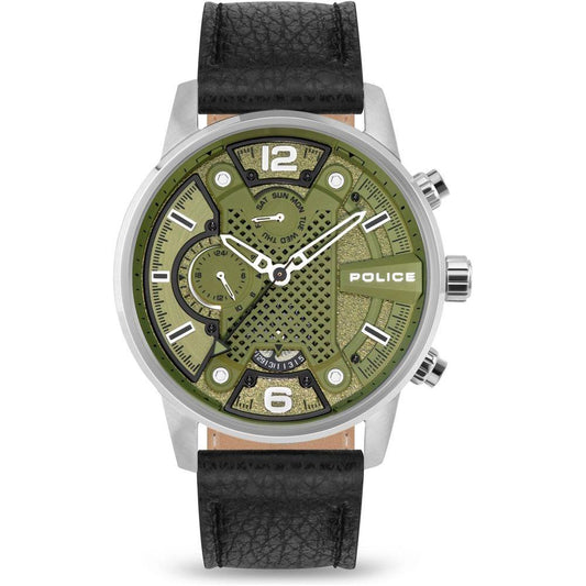 Police Police Black Leather Watch POPEWJF2203305AC 1728,Black,Men,New with tags,Police,Watches for Men - Watches