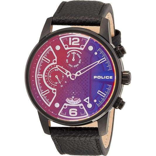 Police Police Black Leather Watch POPEWJF2203306SETAC 1728,Black,Men,New with tags,Police,Watches for Men - Watches