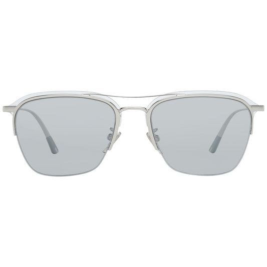 Police Silver Men Sunglass with mirrored square lenses and metal frame, offers 100% UVA & UVB protection, size 54-18-145.