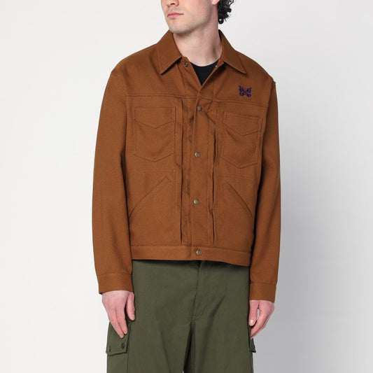 Needles Rust-coloured jacket with logo