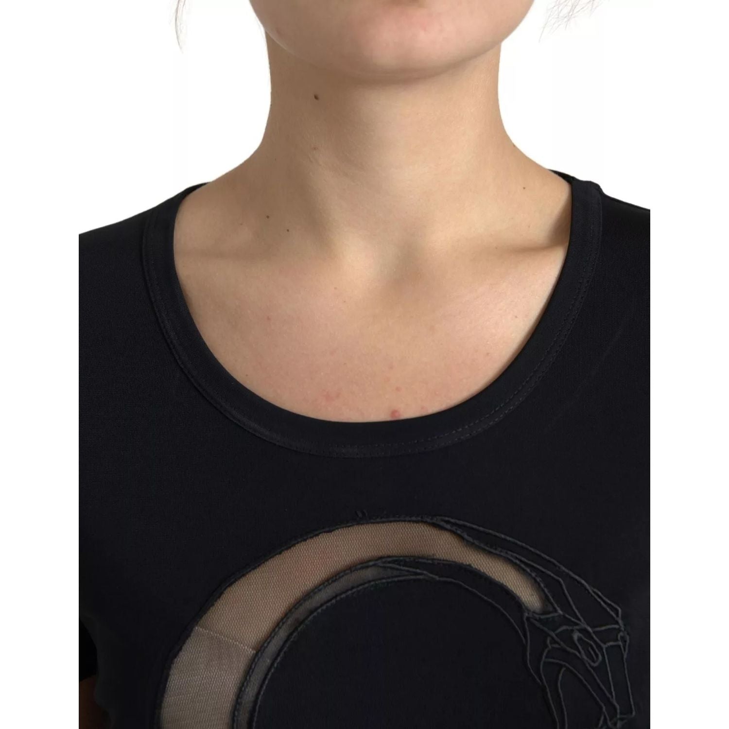 Roberto Cavalli Black Viscose Round Neck CLASS T-shirt