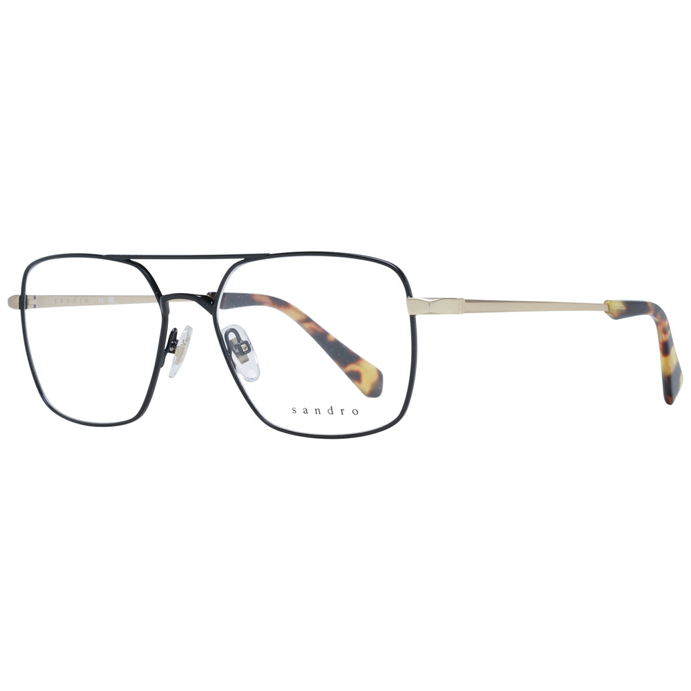 Luxury eyewear for gentlemen - SANDRO MOD. SD3003 55109 rectangular glasses with tortoiseshell temple tips.