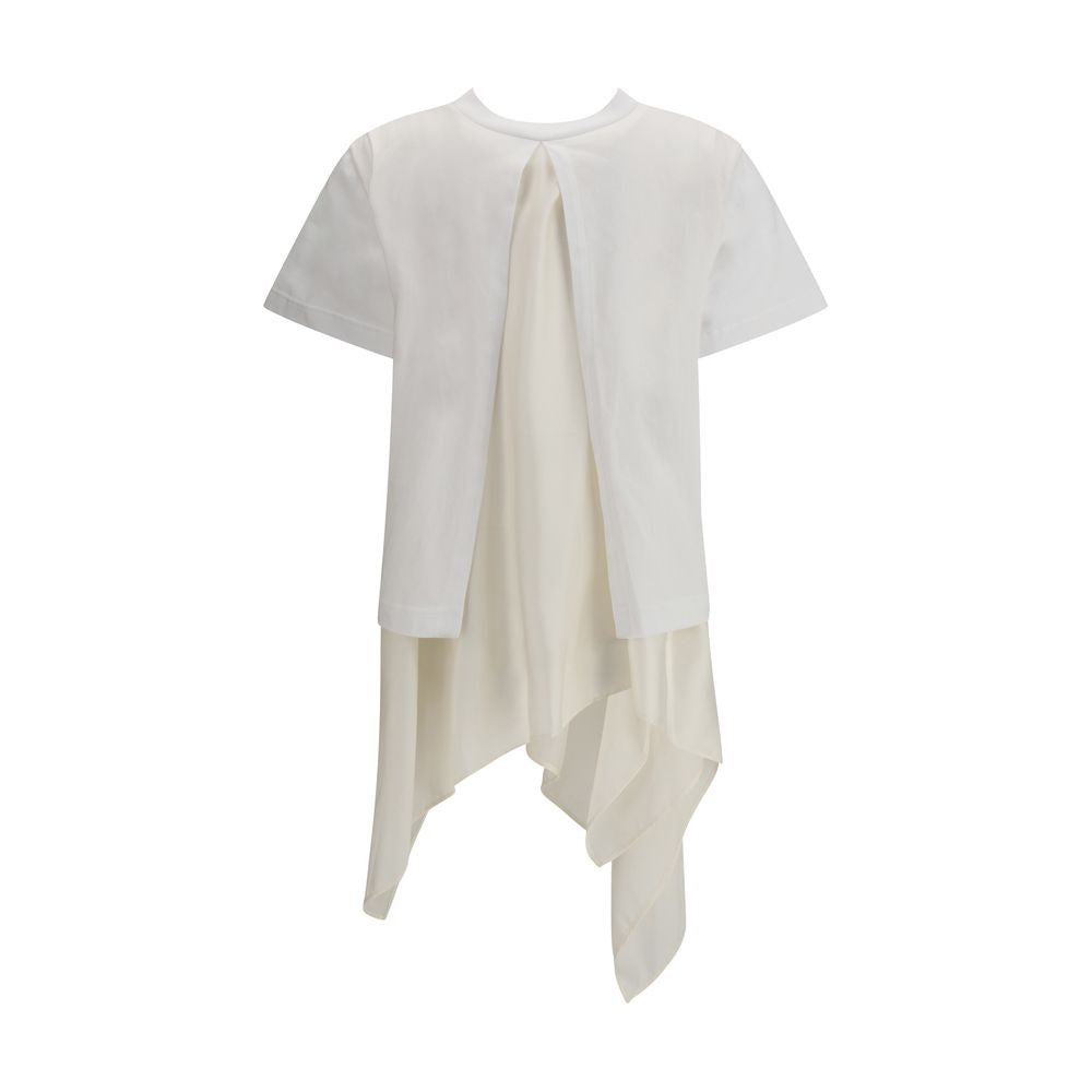 Sacai White Cotton T-Shirt