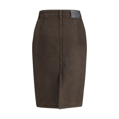 Saint Laurent Brown Denim Skirt