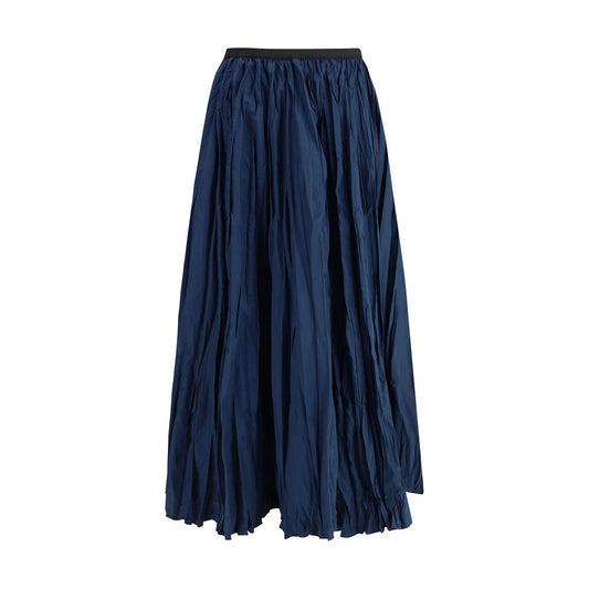 Sara Roka Blue Polyester Midi Skirt