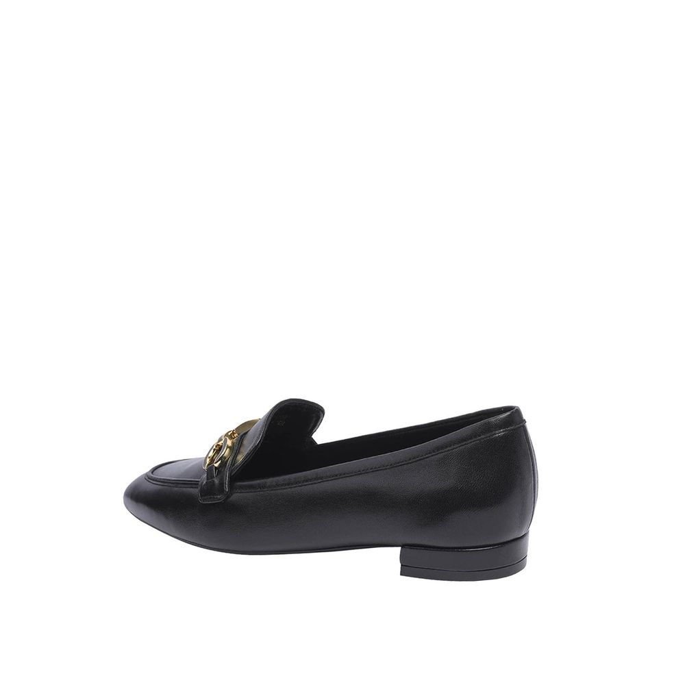 Stuart Weitzman Black Calfskin Slip-On Loafers