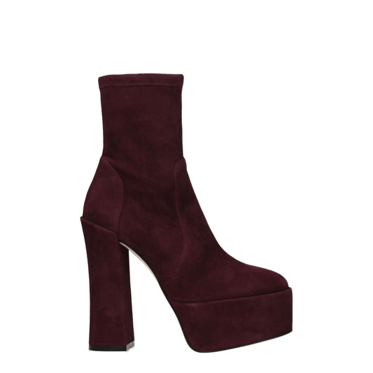 Stuart Weitzman Purple Leather Ankle Boots in suede with high heel and round toe, casual style, MPN SKYHI145SUSSC802CAB. Code F73530